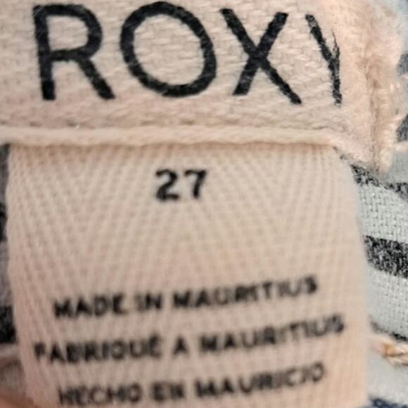 Roxy The Sun Shines Denim High Rise Button Womens Shorts Size 27 Cut off Raw Hem - Picture 7 of 10